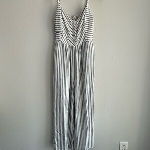 Striped Jumpsuit Wide Leg Ijoah Sz M